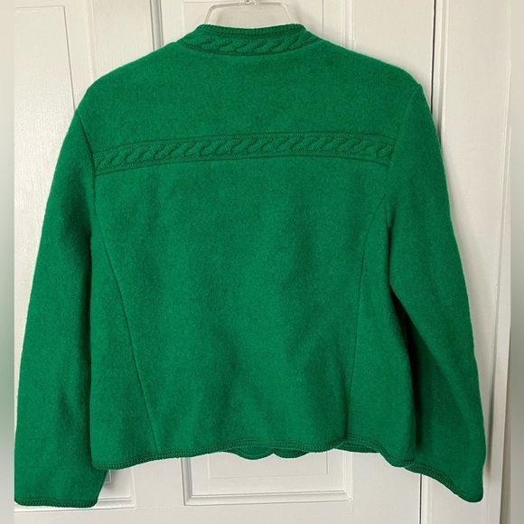 Original Boos 100% New Wool Kelly Green Button Up Cardigan Jacket Euro 42 US 8 - Picture 7 of 15